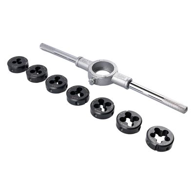 Die Hss M3 - M12 & Die Holder Set 8pce 3-12mm Carded